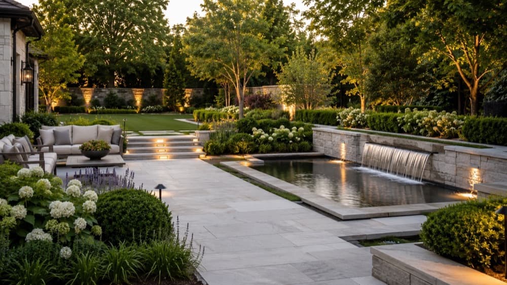 Refreshed home exterior with new landscaping and walkway